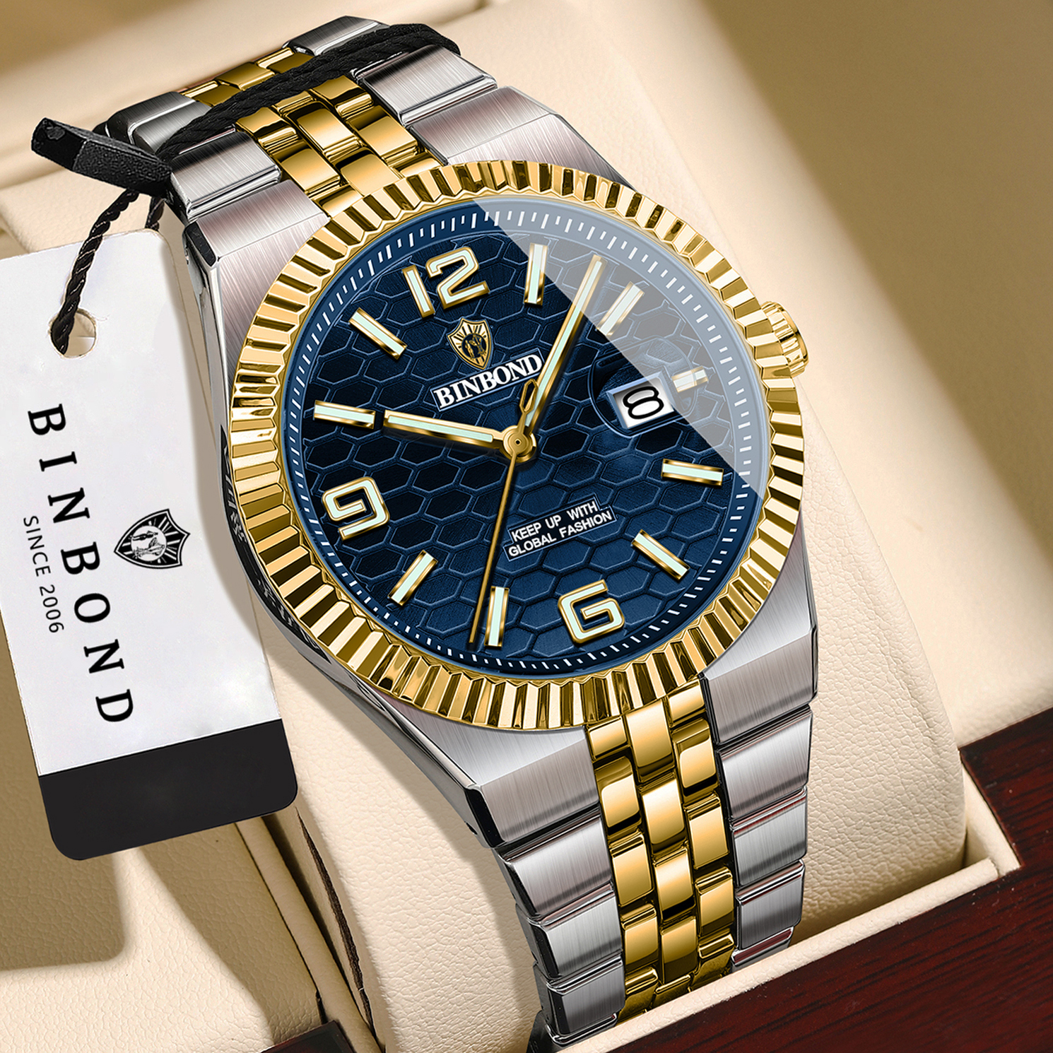 Vintage Collectible Watches - BINBOND Orginal Brand Quartz Wristwatches For