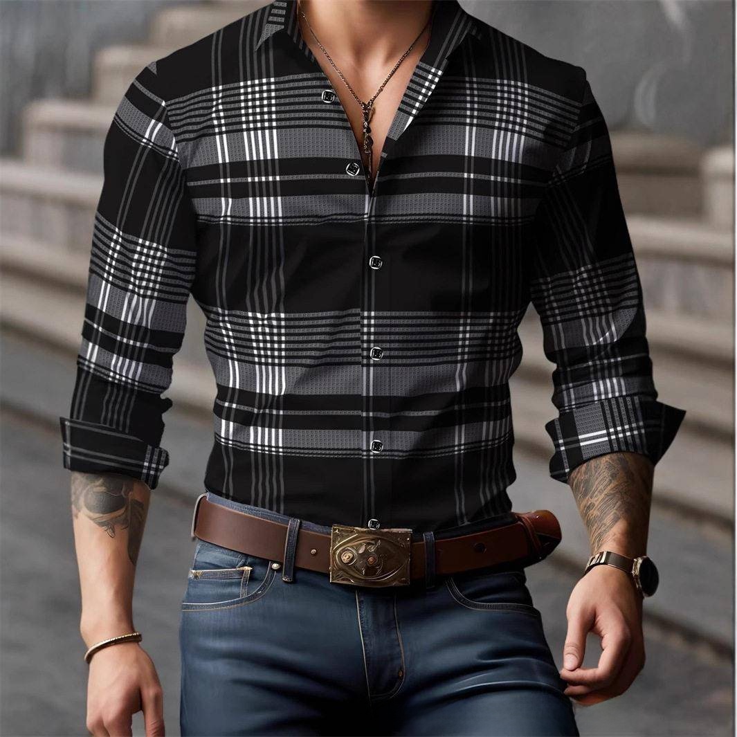 Collectible Vintage Matches - Men's Vintage Plaid Long Sleeve Fitted