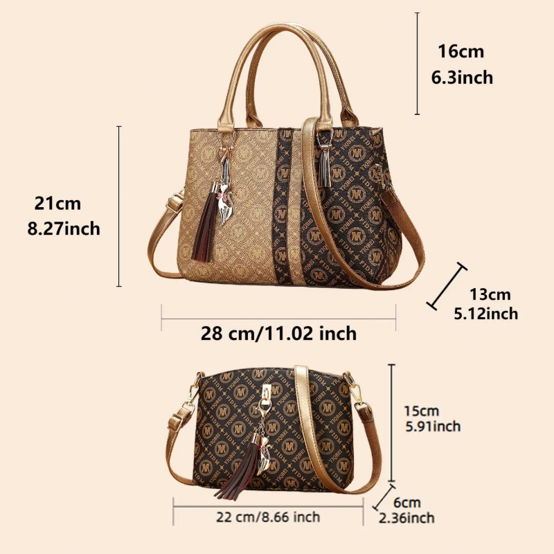Women's Handbag Set with Shoul - Vintage Zipper reseña y precio