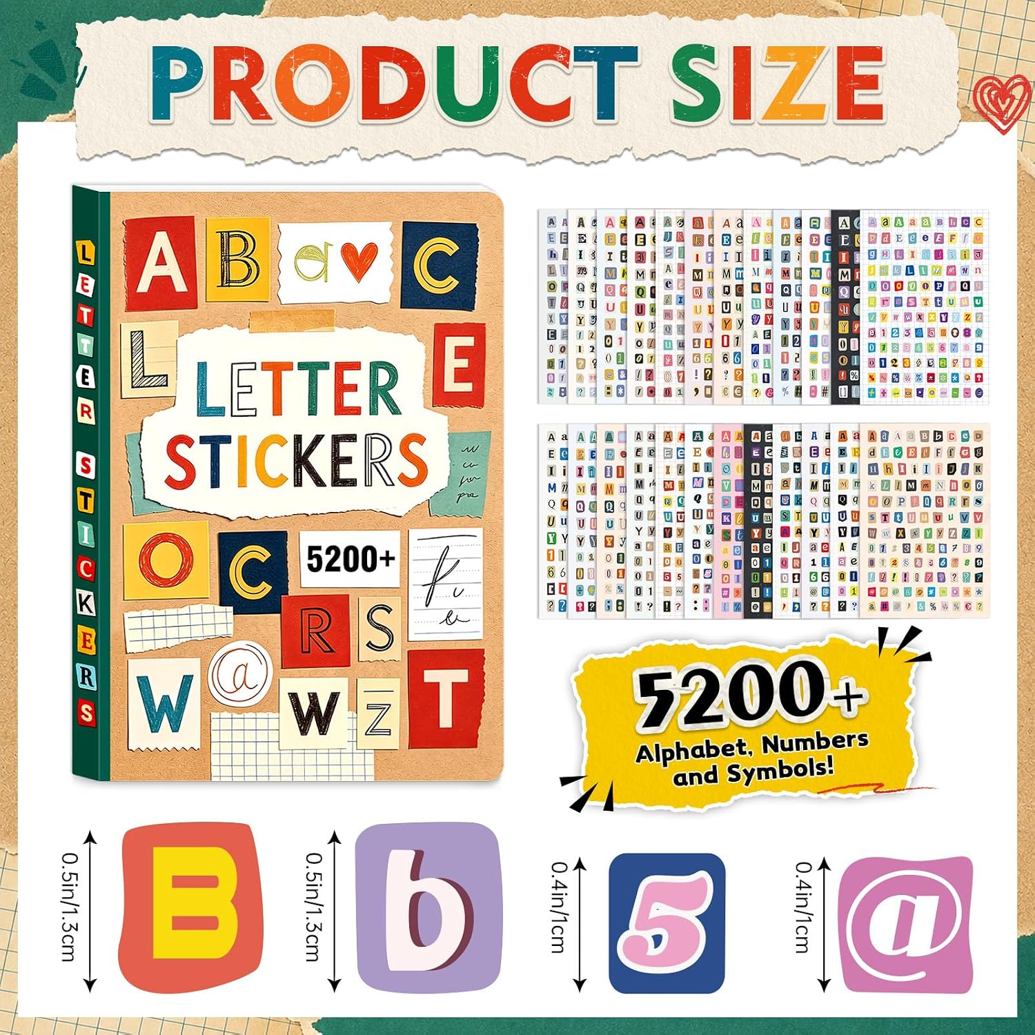 5200Pcs+/48Sheets Self Adhesiv - Vintage Collectible Books reseña y precio