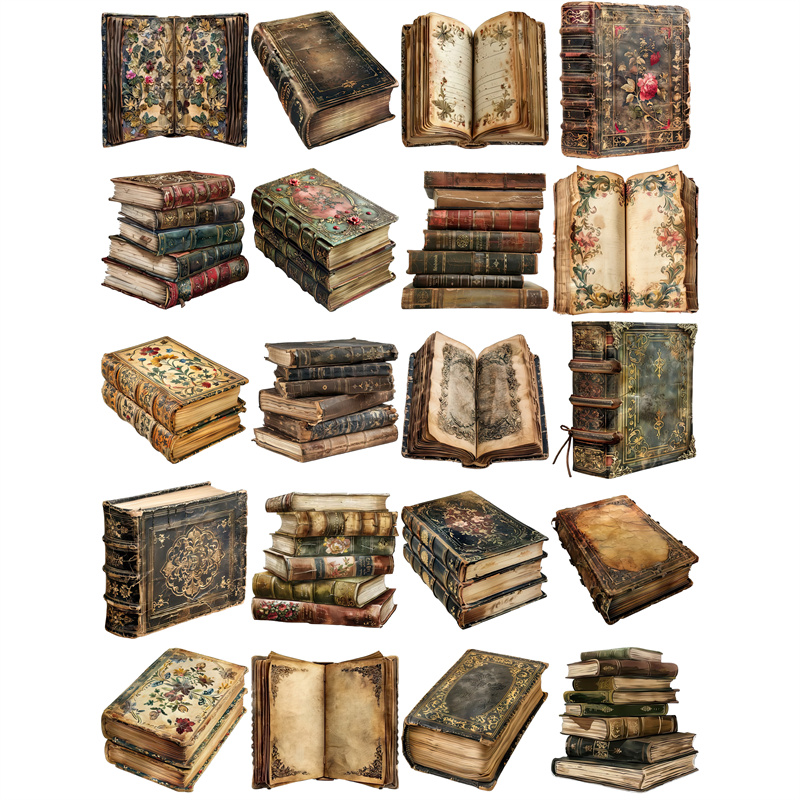 20Pcs/Pack Vintage Books Stick - Vintage Collectible Books reseña y precio