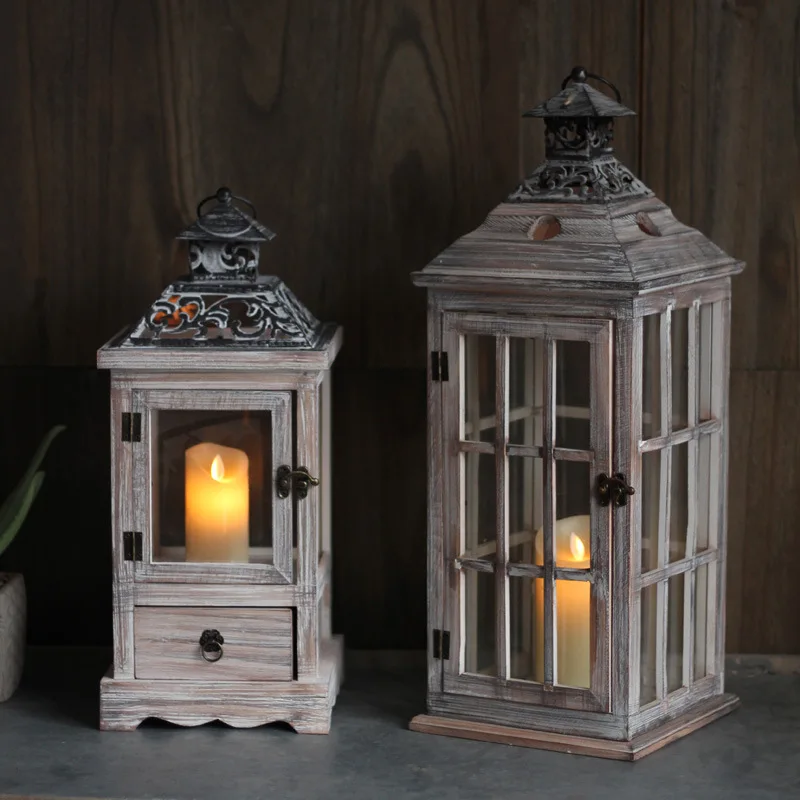Vintage Wooden Glass Wind Lamp - Collectible Vintage Lamps reseña y precio