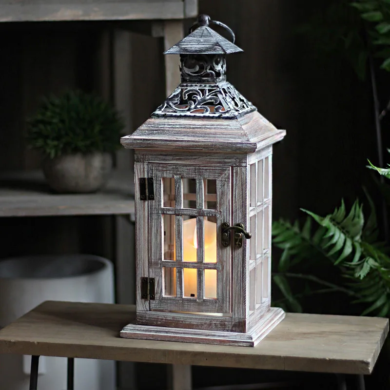 Vintage Wooden Glass Wind Lamp - Collectible Vintage Lamps reseña y precio