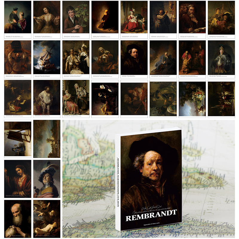30Pcs Rembrandt Vintage Oil Pa - Collectible Vintage Greeting Cards reseña y precio