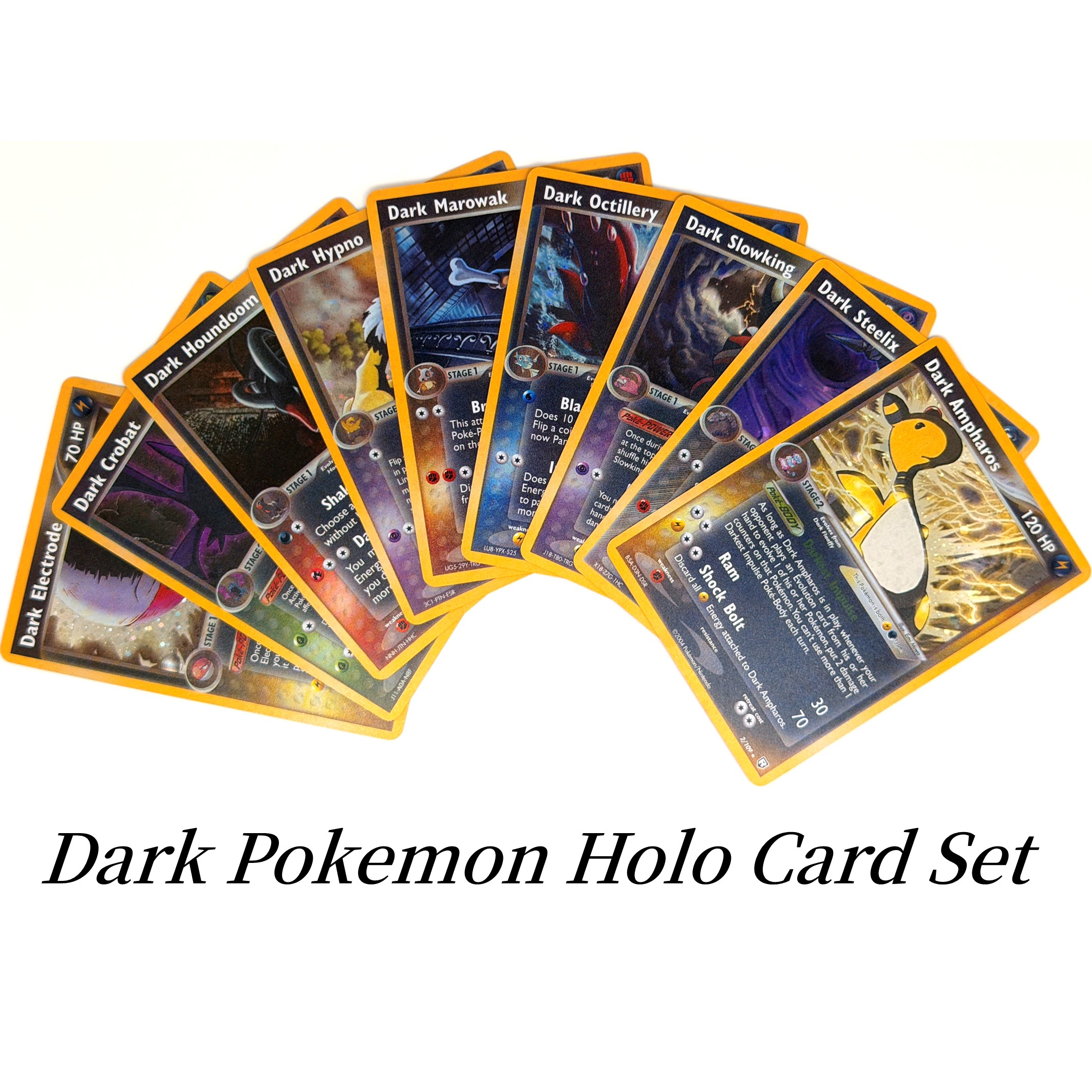 9PCS Pokemon Dark Proxy Cards  - Vintage Pokemon Collectible reseña y precio