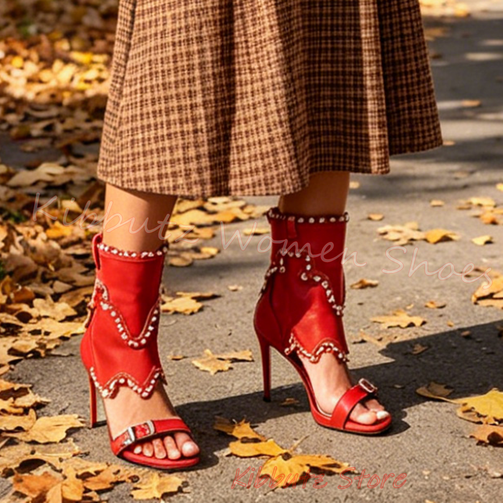 Boho Denim Sandal Women Pearl  - Vintage Zipper reseña y precio