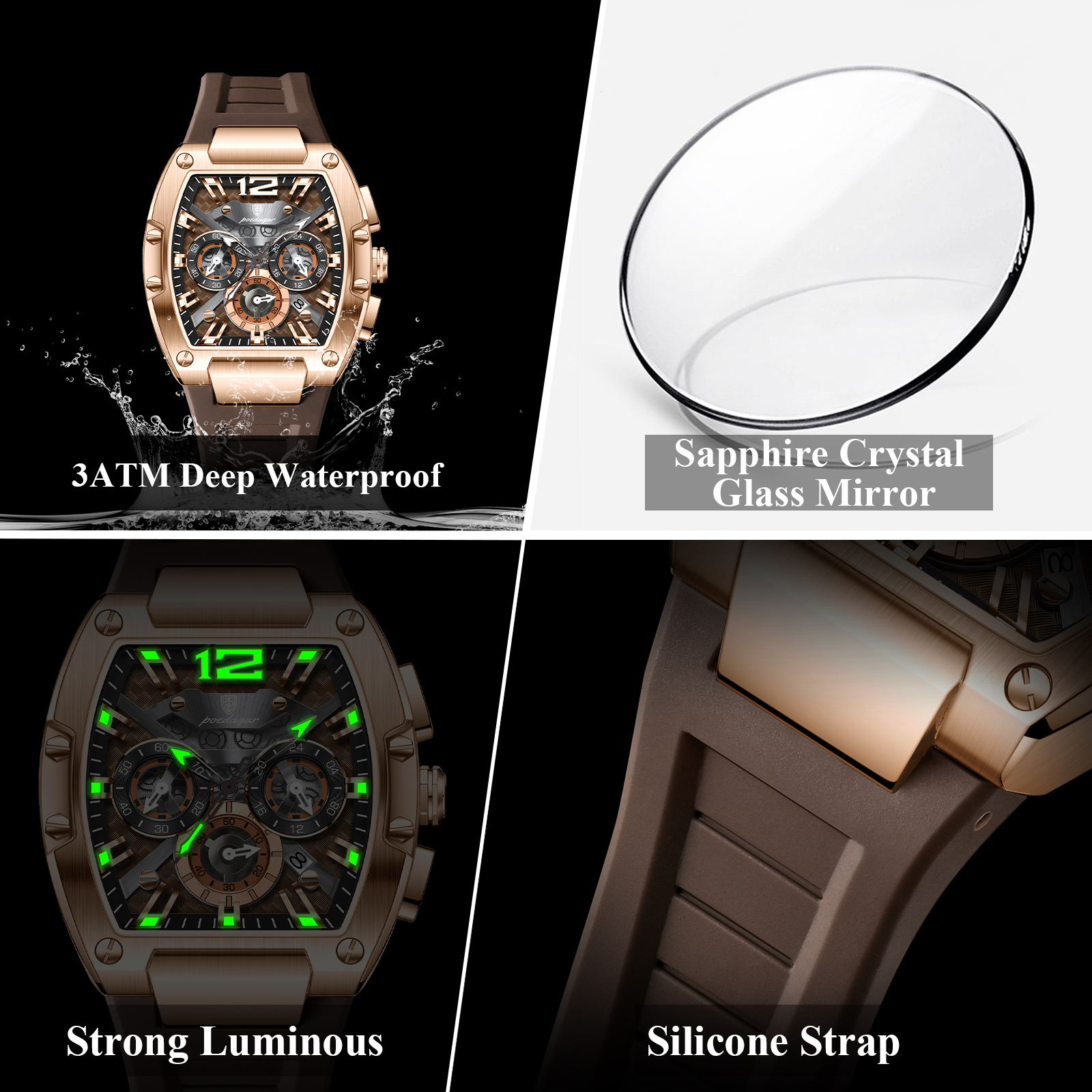 POEDAGAR Fashion Top Quartz Me - Vintage Collectible Watches reseña y precio