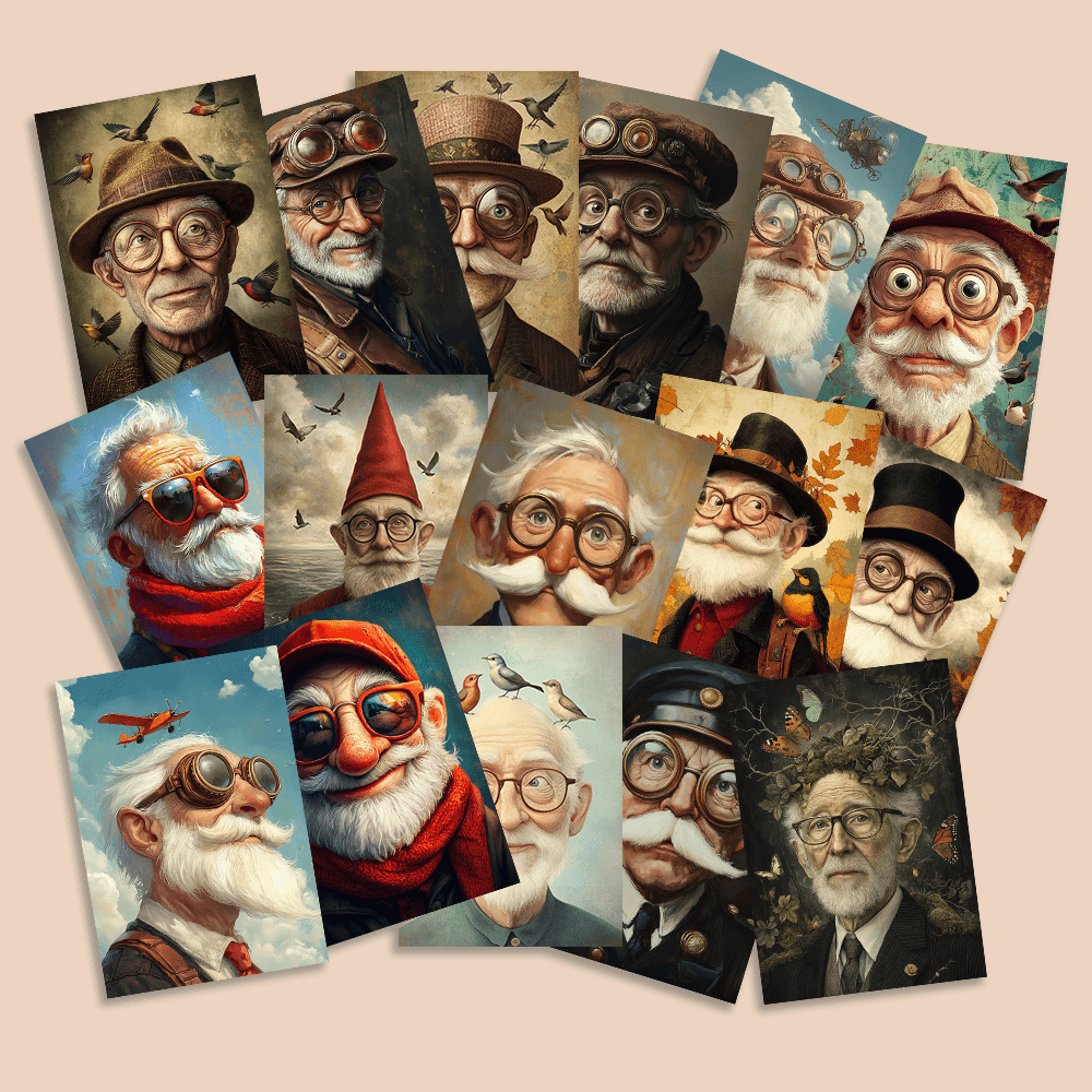 32pcs, vintage cute grandpa, p - Collectible Vintage Greeting Cards reseña y precio