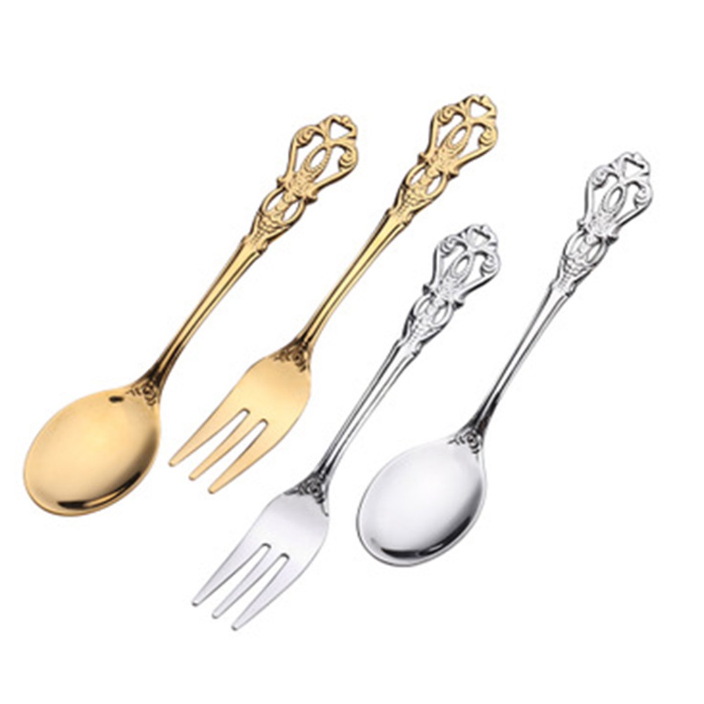 1 Pair Vintage Gold Spoon Fork - Vintage Collectible Spoons reseña y precio