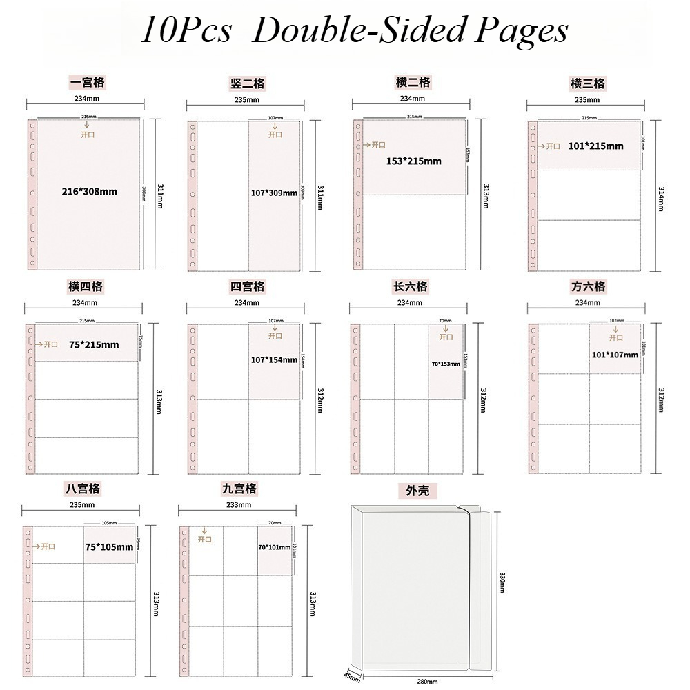 10Pcs A4 Double Sided Photo Sl - Polaroid Photo Album reseña y precio