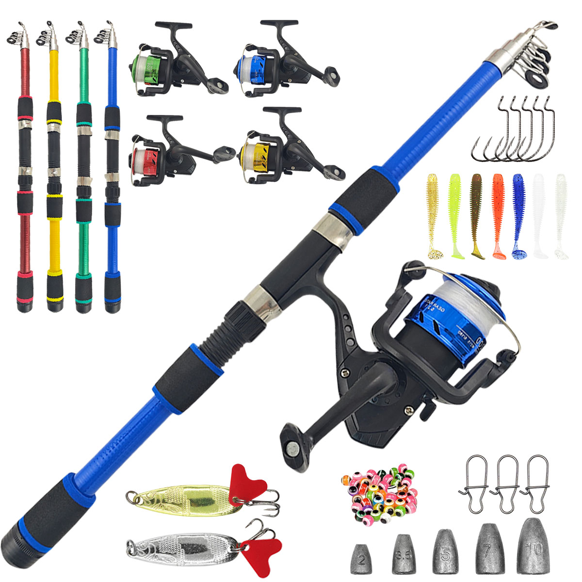 Fishing Rod And Reel Bait Full - Developing Tank Reel reseña y precio