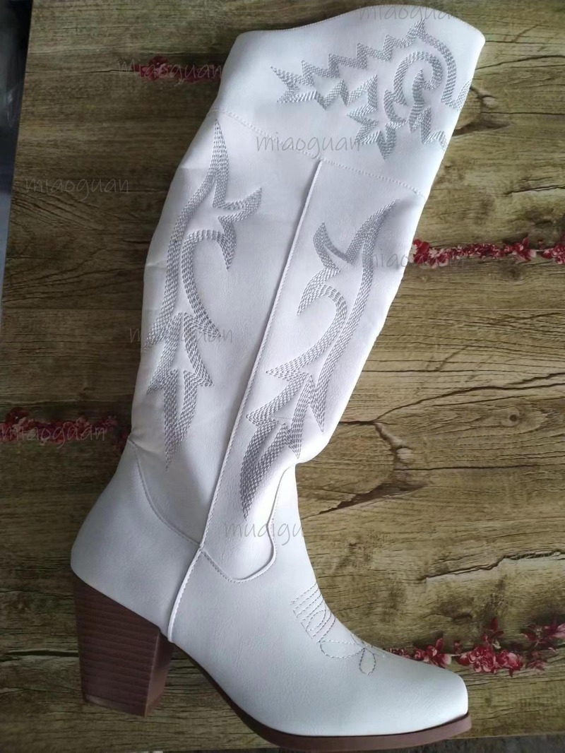 Women's Knee High Cowboy Boots - Vintage Zipper reseña y precio