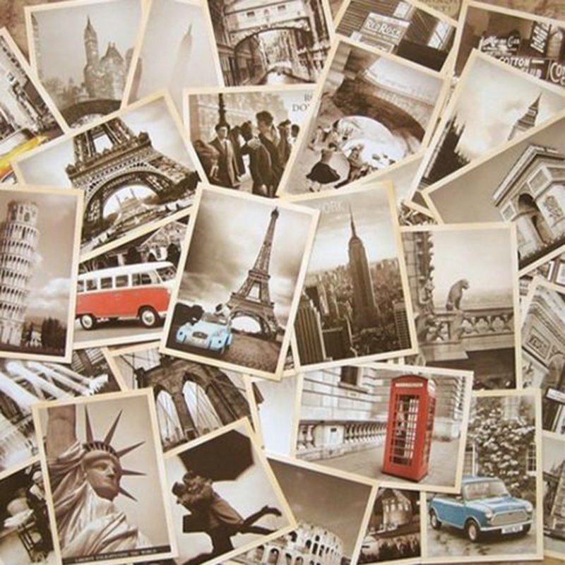 New 32Pcs Vintage Famous Build - Collectible Vintage Greeting Cards reseña y precio