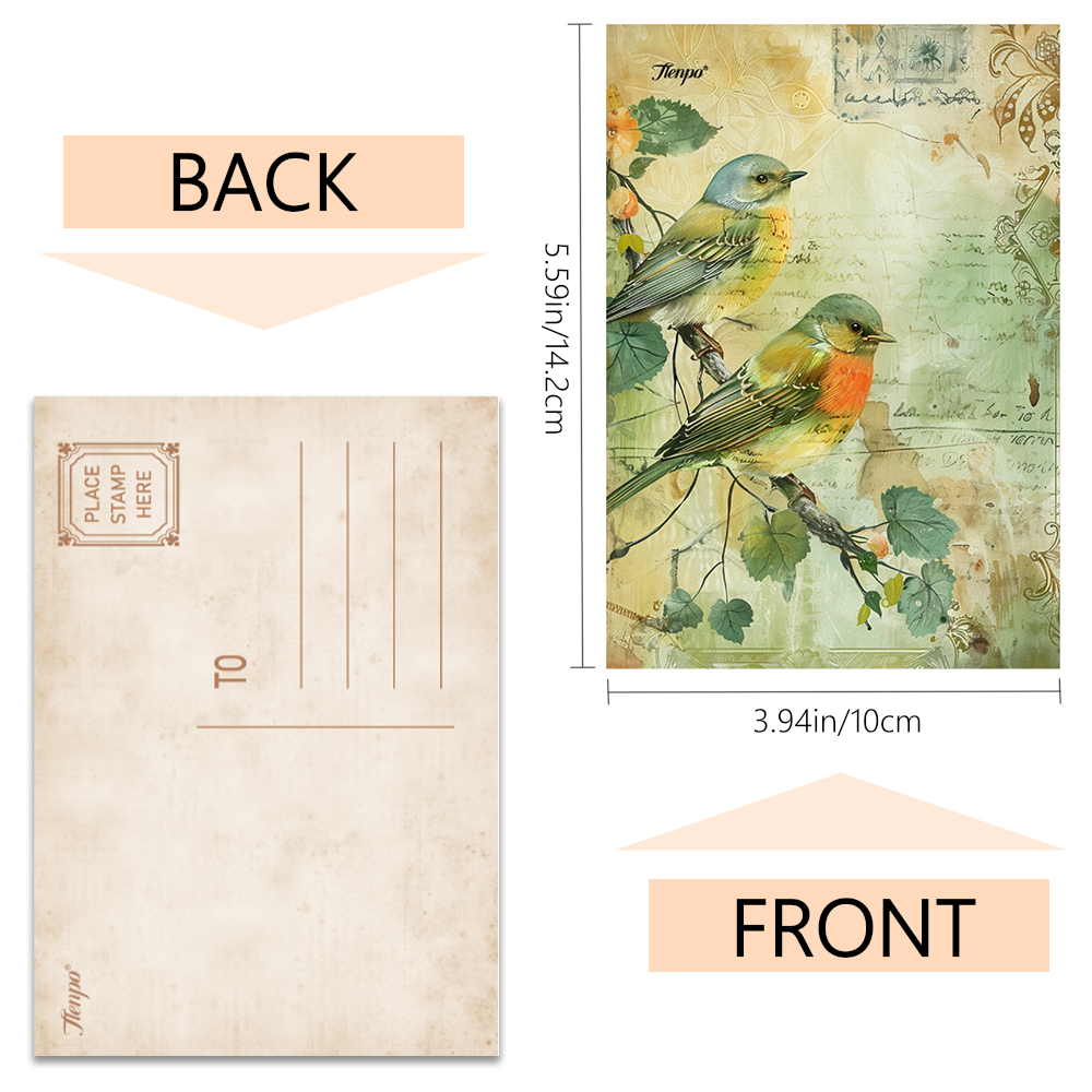 32pcs Vintage Bird Collage Pos - Collectible Vintage Greeting Cards reseña y precio
