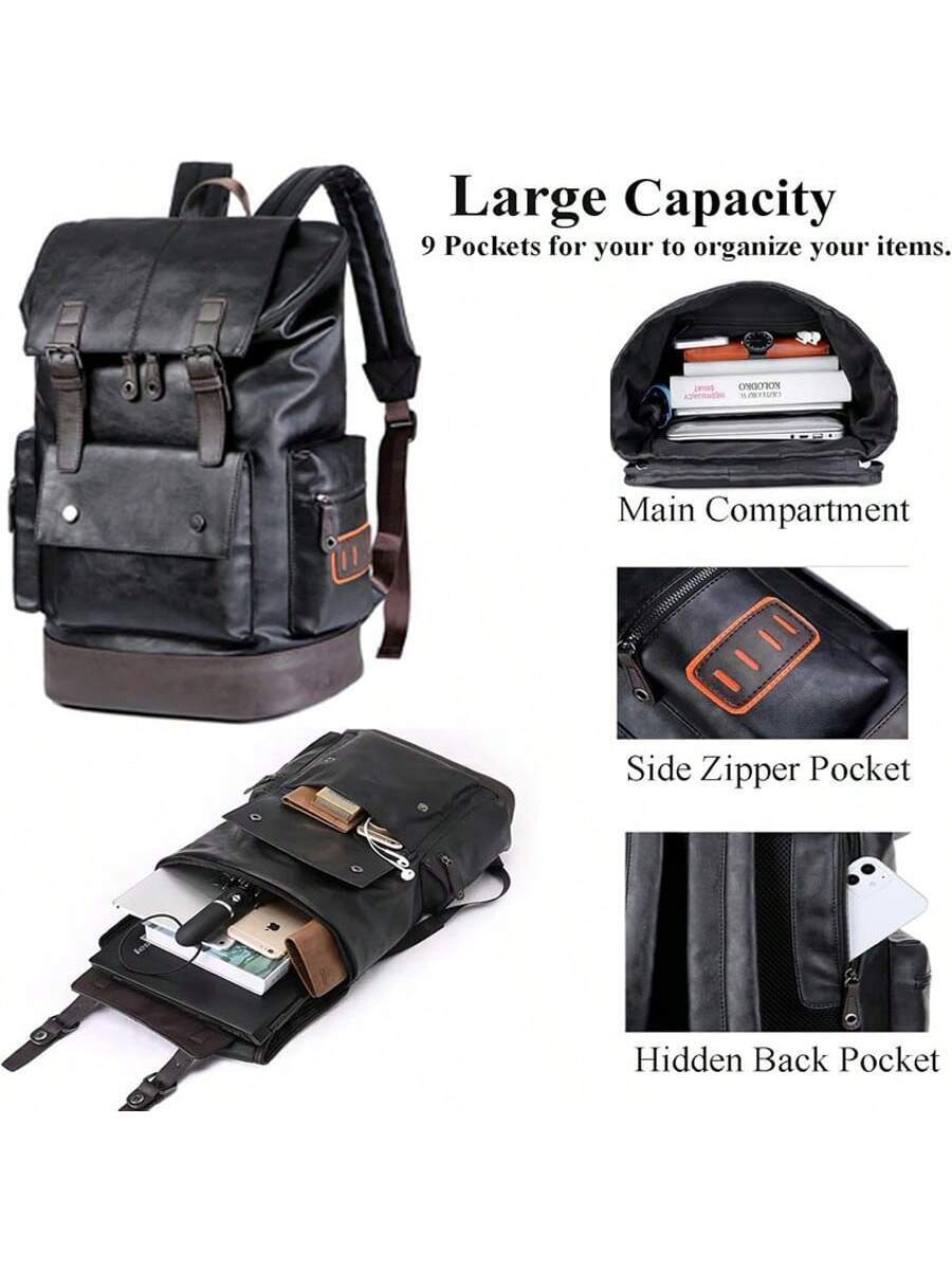 Vintage Black Leather Laptop B - Vintage Zipper reseña y precio