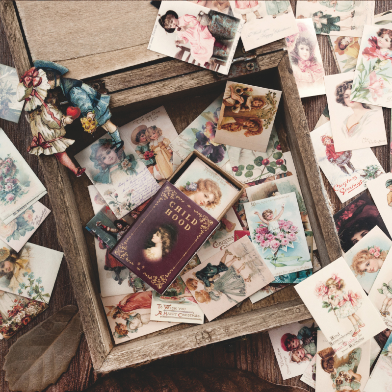 100pcs Vintage Stamp Book coll - Collectible Vintage Greeting Cards reseña y precio