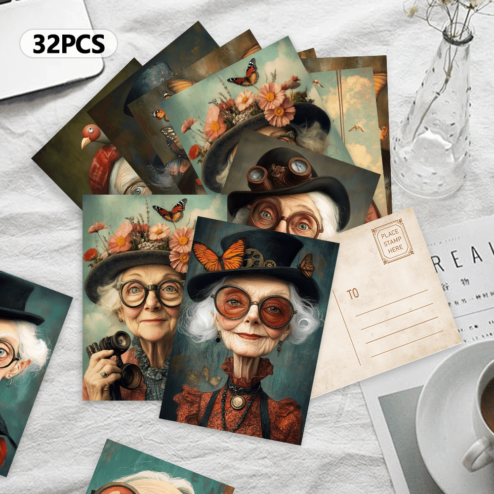 32pcs, vintage cute elderly, p - Collectible Vintage Greeting Cards reseña y precio