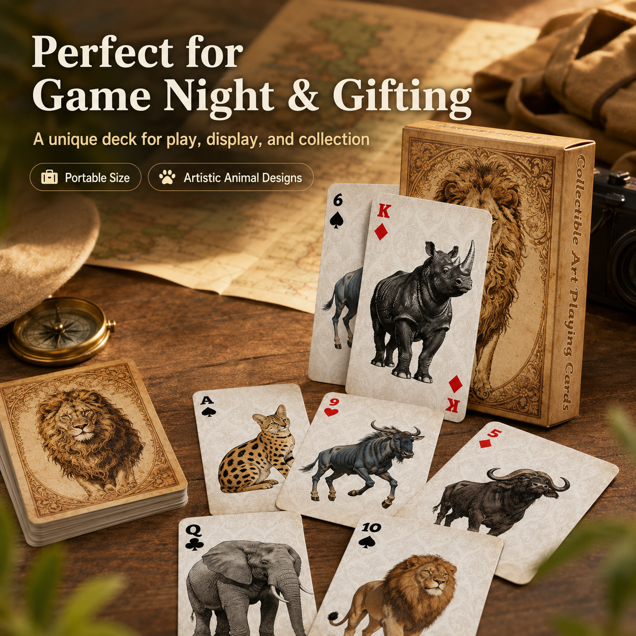 1A set Vintage Wildlife Animal - Vintage Collectible Playing Cards reseña y precio