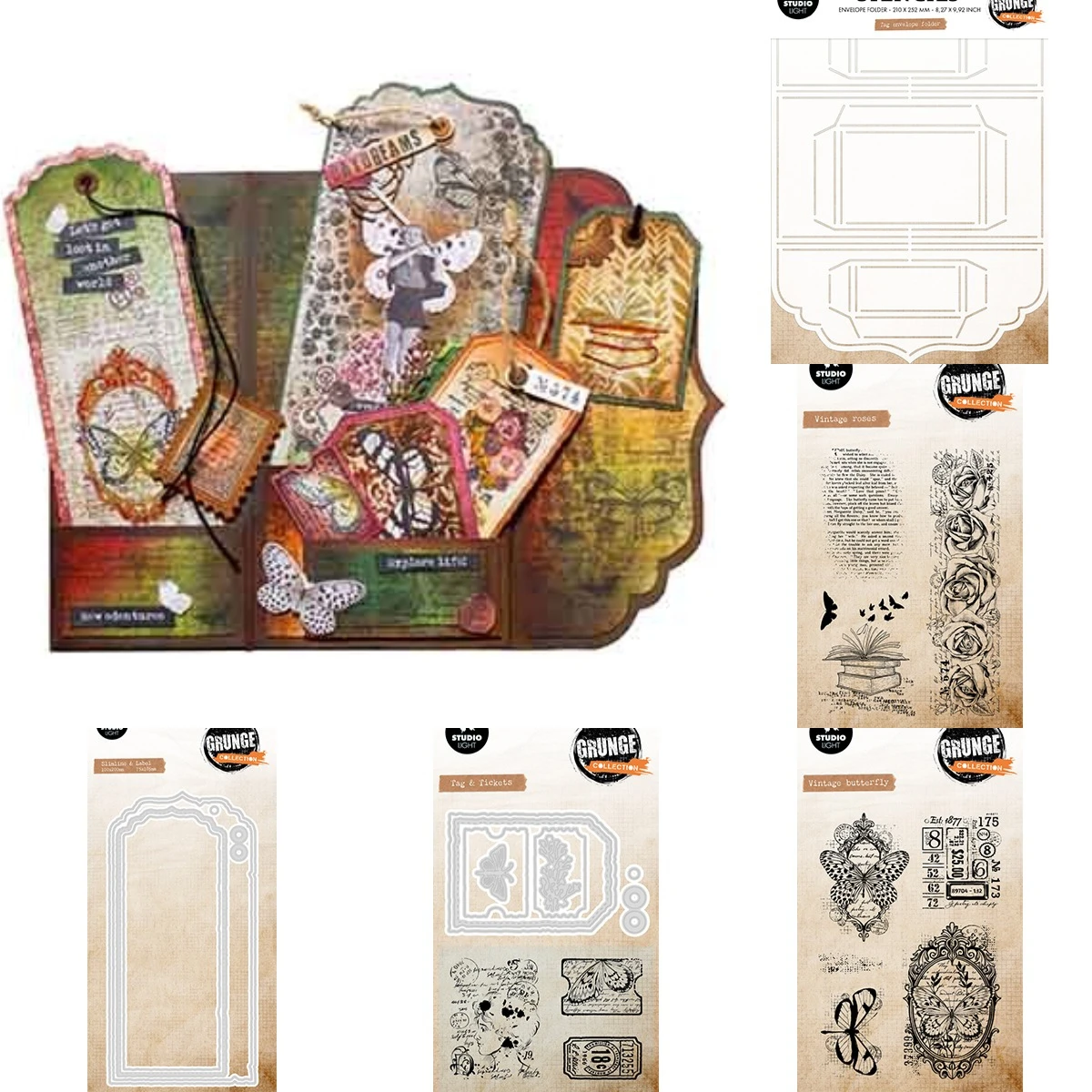 Vintage Roses Grunge Collectio - Collectible Vintage Greeting Cards reseña y precio